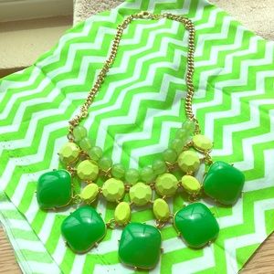 Green Target statement necklace